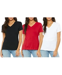 Blue Ice Women's Loose Fitting Short Sleeve V-Neck Tee- 3 Pack