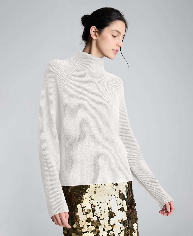 Kenneth Cole Women's Mock Neck Raglan Sweater