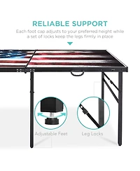 Best Choice Products 6x3ft Portable Ping Pong Table Game Set, Folding Table Tennis w/ 2 Paddles