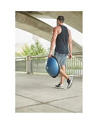 Bosu 50cm Non-Slip Travel-Size Balance Ball Trainer for Home Gym Workout, Blue