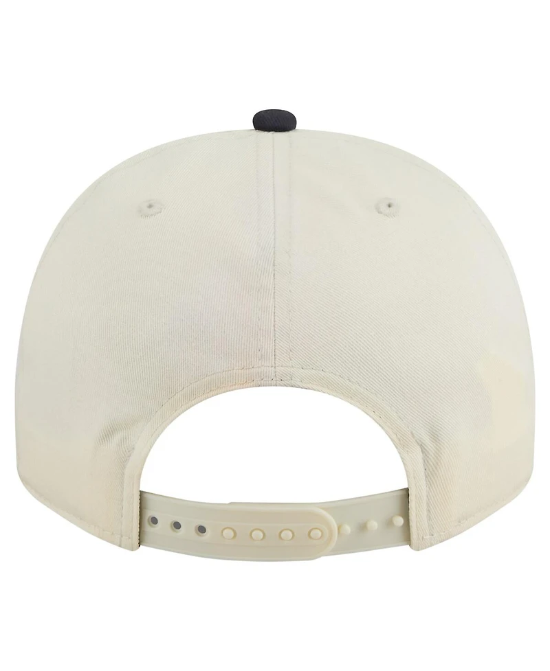 New Era Men's Cream/Navy West Virginia Mountaineers Vintage Chainstitch 9FIFTY A-Frame Snapback Hat