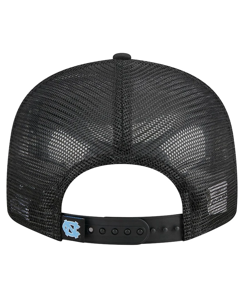 New Era Men's Black/Camo North Carolina Tar Heels Outdoor Wide Panel 9FIFTY Snapback Trucker Hat