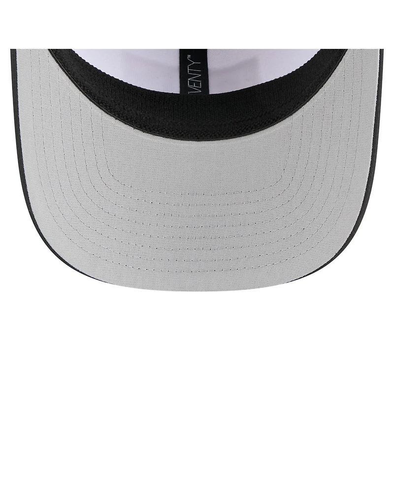 New Era Men's White/Black Iowa Hawkeyes Perforated Patched 9SEVENTY Adjustable Hat