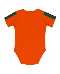 Outerstuff Baby Boys and Girls 3-Piece Green/Orange Miami Hurricanes Double Down Bodysuit Pants Set