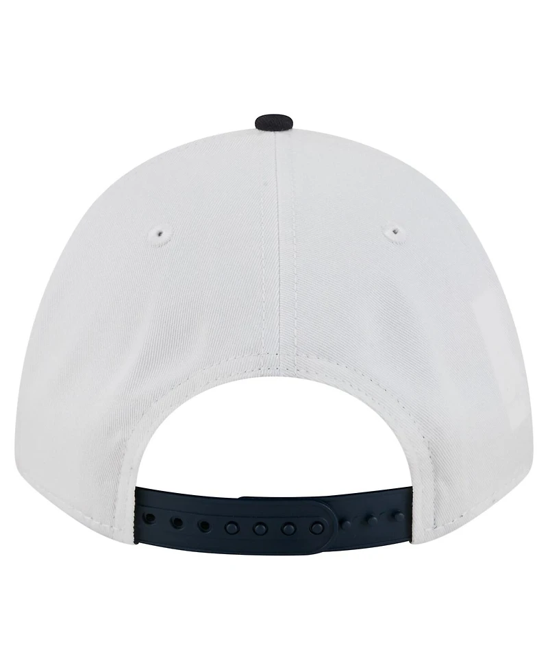 New Era Men's White/Navy Auburn Tigers Arch Two-Tone Rope 9FORTY A-Frame M-Crown Adjustable Hat