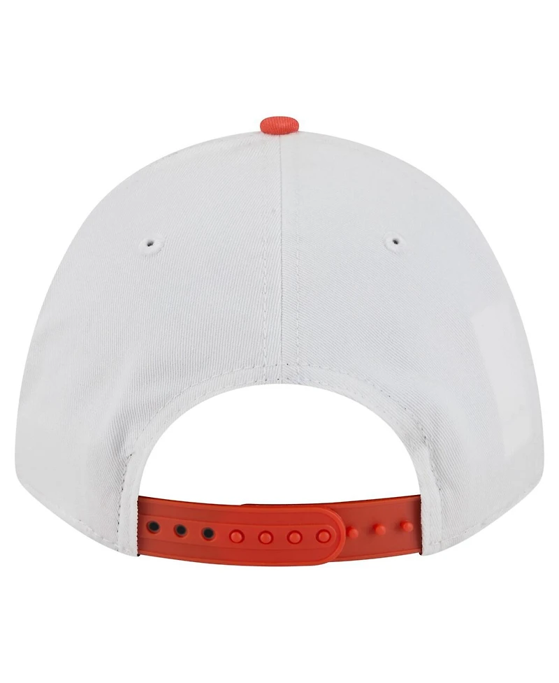 New Era Men's White/Orange Clemson Tigers Arch Two-Tone Rope 9FORTY A-Frame M-Crown Adjustable Hat