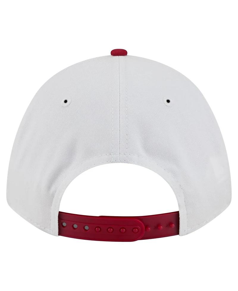 New Era Men's White/Crimson Indiana Hoosiers Arch Two-Tone Rope 9FORTY A-Frame M-Crown Adjustable Hat
