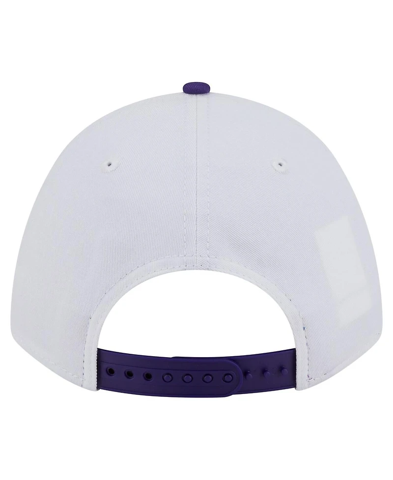 New Era Men's White/Purple Lsu Tigers Arch Two-Tone Rope 9FORTY A-Frame M-Crown Adjustable Hat