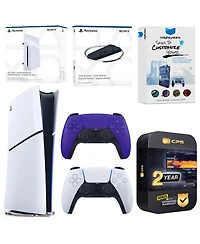Sony PlayStation 5 Slim Digital Bundle with Disc Drive, Extra Controller, Vertical Stand, MightySkins Voucher and 2 Year Extended Warranty