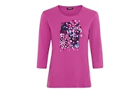 Olsen 100% Cotton Placement Print T-Shirt