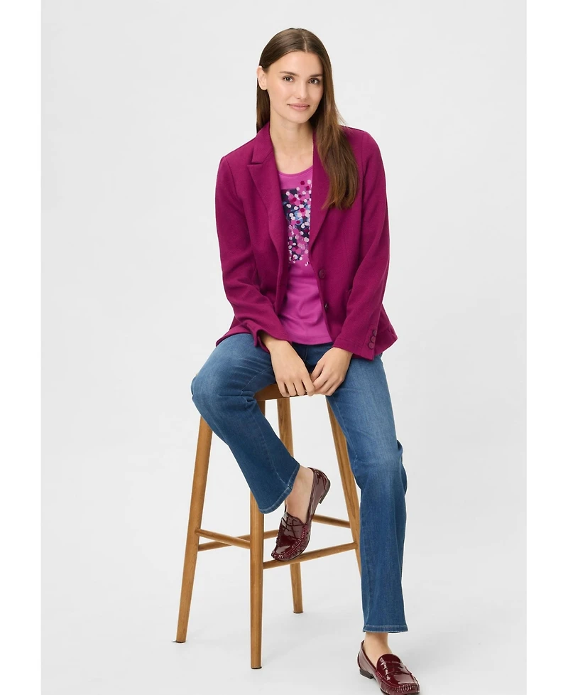Olsen 100% Cotton Placement Print T-Shirt