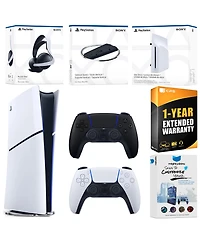 Sony PlayStation 5 Slim Digital Bundle with Disc Drive, Extra Controller, Pulse Elite Headset, Vertical Stand