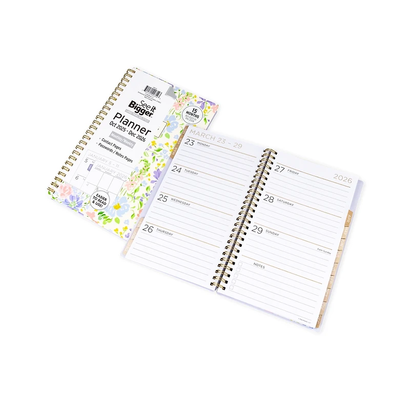 See It Bigger Medium 15 Monthly Weekly Planner