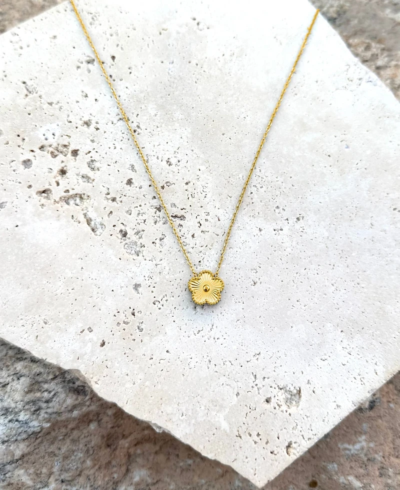 Adornia Tarnish Resistant Silver 5-Leaf Clover Pendant Necklace