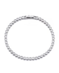 Adornia Silver Crystal Bezeled Tennis Bracelet
