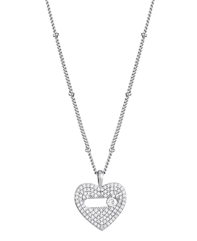 Adornia Silver Cz Heart Necklace