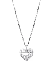 Adornia Silver Cz Heart Necklace