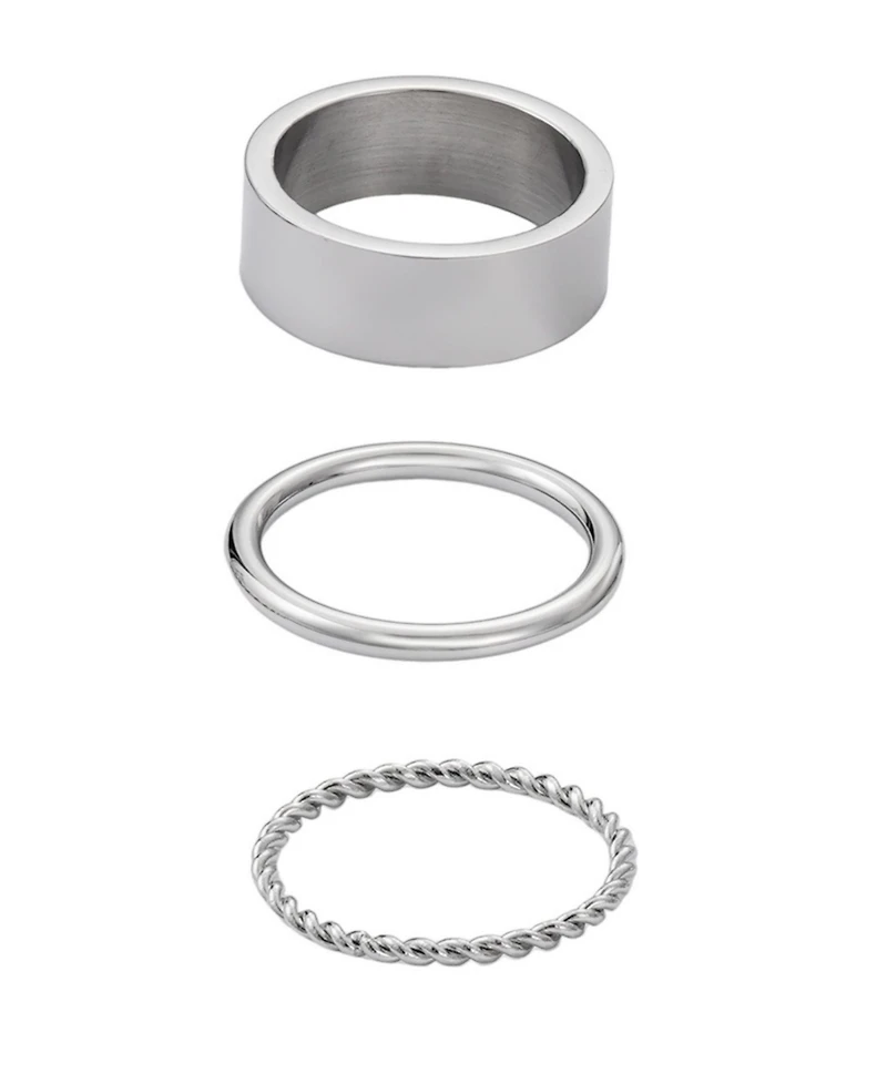 Adornia Tarnish Resistant Silver Ring Set