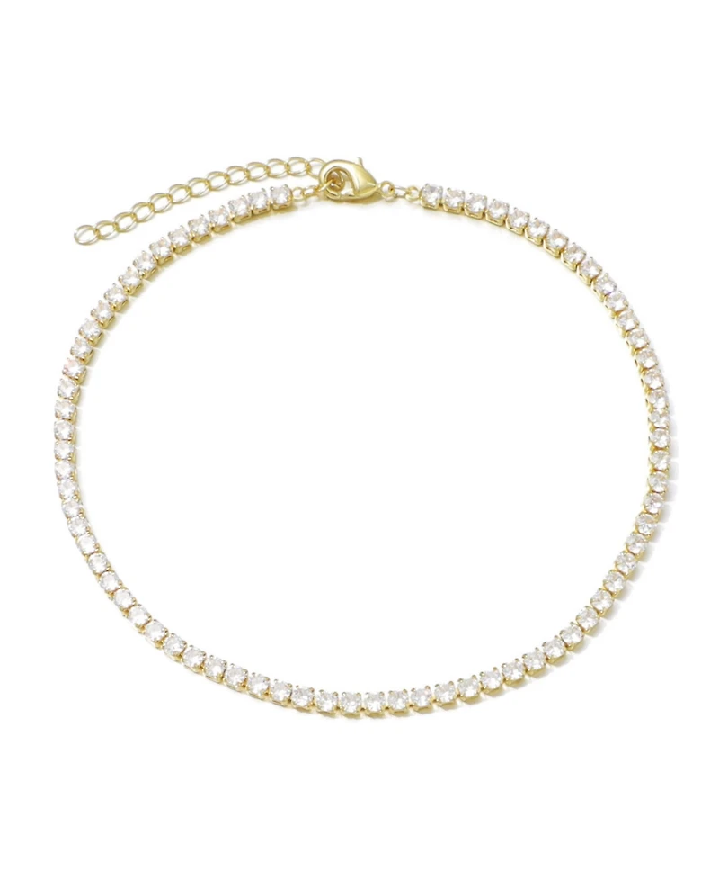 Adornia Gold Crystal Tennis Chain Anklet