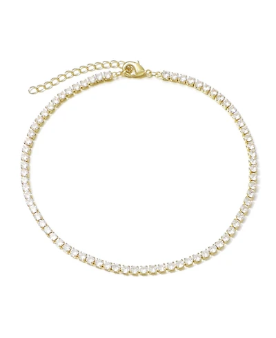 Adornia Gold Crystal Tennis Chain Anklet