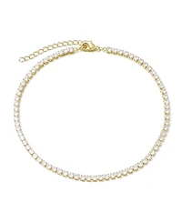 Adornia Gold Crystal Tennis Chain Anklet