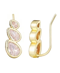 Adornia Gold Crystal Climber Earrings