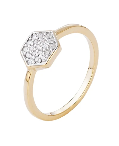 Adornia Gold Cz Mini Hexagon Ring