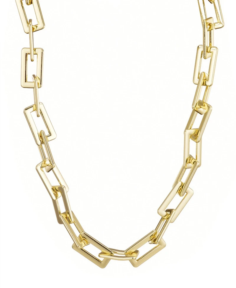 Adornia Gold Rectangle Paperclip Chain Necklace