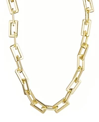 Adornia Gold Rectangle Paperclip Chain Necklace