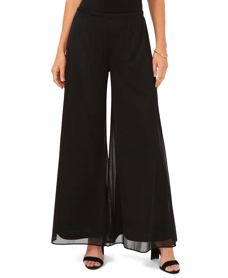 Msk Petite Mesh Wide-Leg Dress Pants