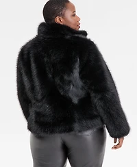 I.n.c. International Concepts Plus Faux-Fur Long-Sleeve Coat, Macy's Exclusive
