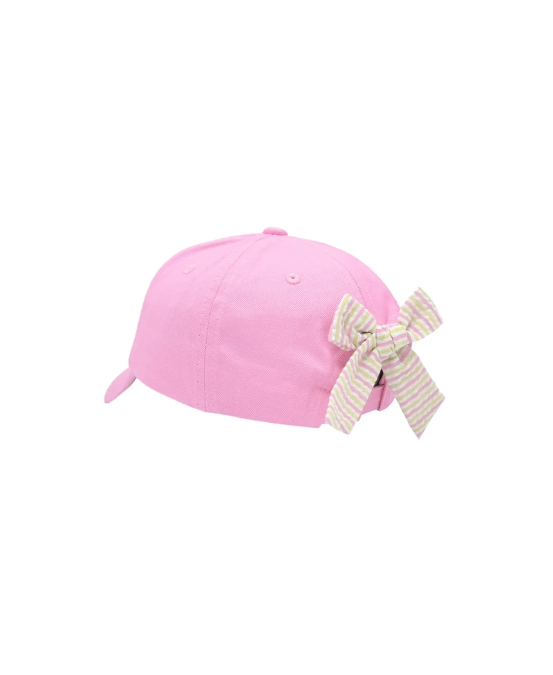 Bits & Bows Ice Cream Twill Girls' Bow Baseball Hat Pink