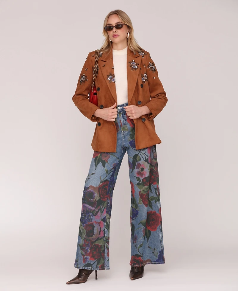 Avec Les Filles Women's High-Rise Wide-Leg Jeans