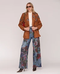 Avec Les Filles Women's High-Rise Wide-Leg Jeans