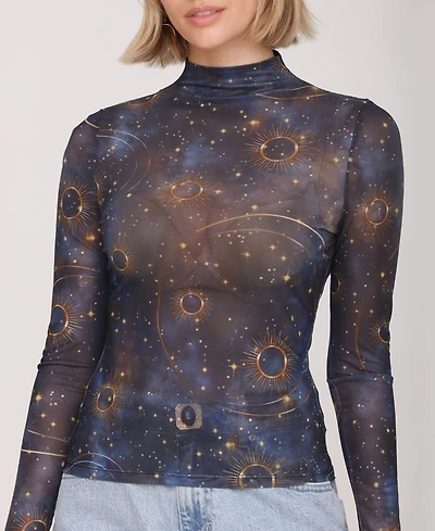 Avec Les Filles Women's Mock Neck Long Sleeve Top