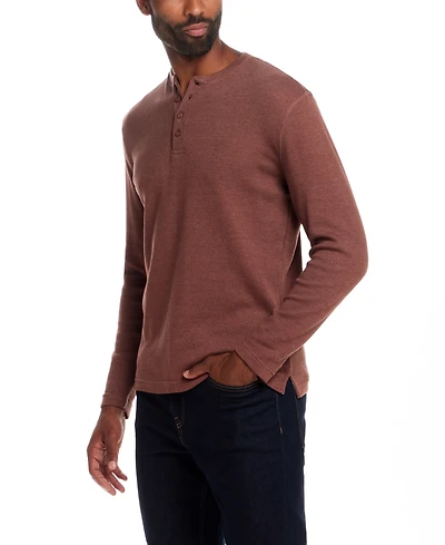 Weatherproof Vintage Men's Long Sleeved Waffle Henley T-shirt