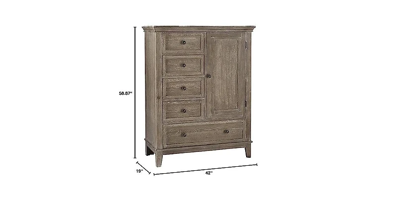 Westwood Design Leland Traditional Wood Chifferobe in Sandwash Gray