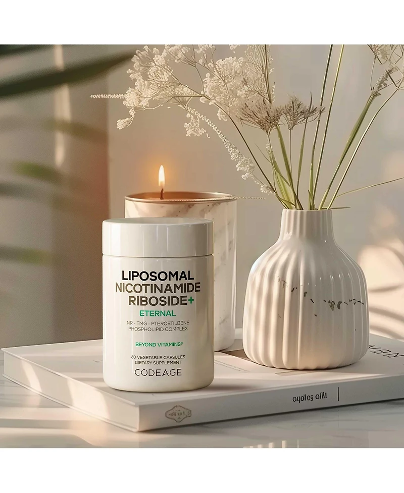 Codeage Liposomal Nicotinamide Riboside+ Supplement - 500 mg Nicotinamide Riboside - Betaine Anhydrous, Trans-Pterostilbene