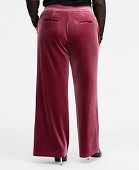 I.n.c. International Concepts Plus High-Rise Wide-Leg Velvet Pants, Created for Macy's
