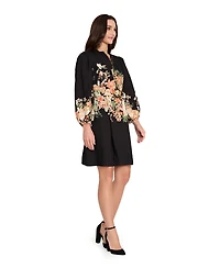 Tahari Asl Women's Long Sleeve Printed Dress
