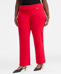 I.n.c. International Concepts Plus Size Mid-Rise Pull-On Straight-Leg Pants, Created for Macy's