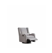 Westwood Design Elsa Fabric Manual Swivel Glider and Recliner in Gray