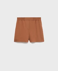 Mango Women's Contrasting Trim Textured Shorts