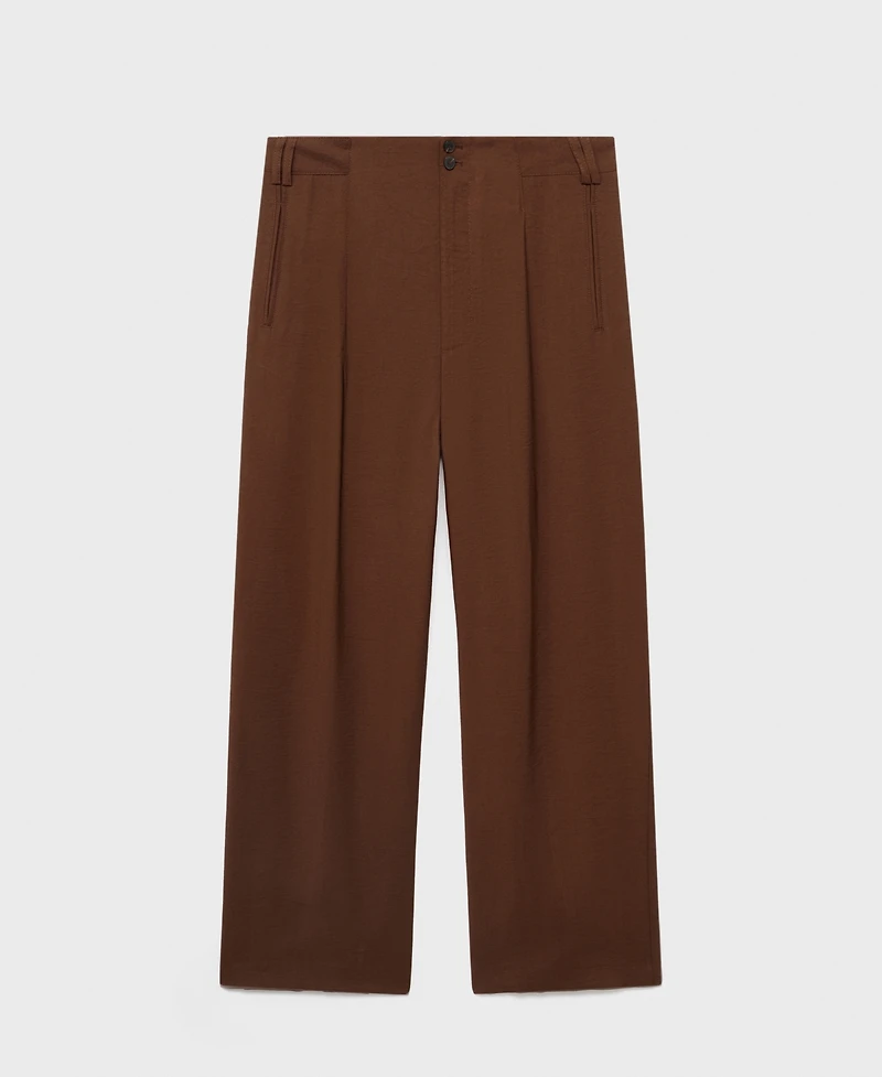 Mango Women's Straight-Fit Pleated Pants