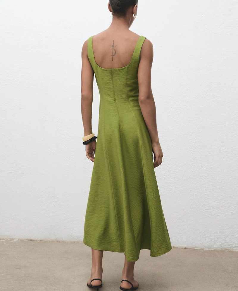 Mango Women's Stitching Detail Midi-Dress