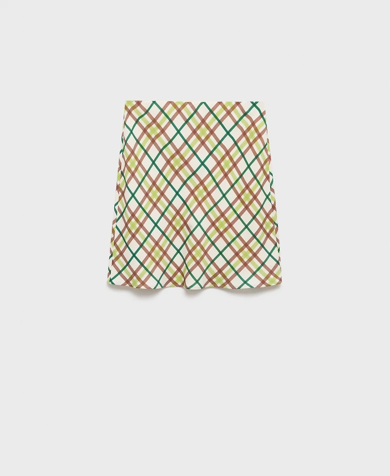 Mango Women's Short Checkered Skirt