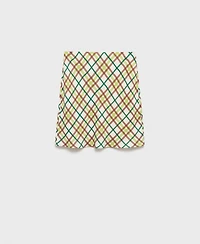 Mango Women's Short Checkered Skirt