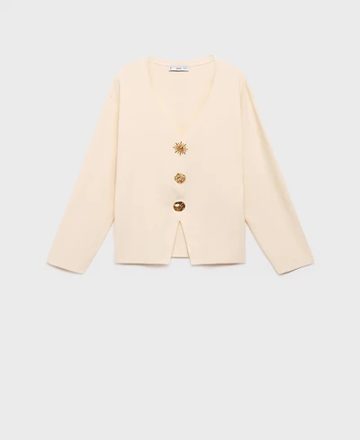 Mango Women's Jewel Buttons Knitted Jacket