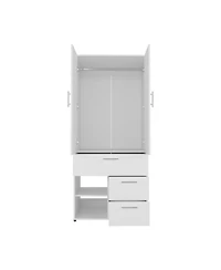 Riverdale Armoire, 2 Doors, 3 Drawers, Shelves, 6 Legs, Black Wengue