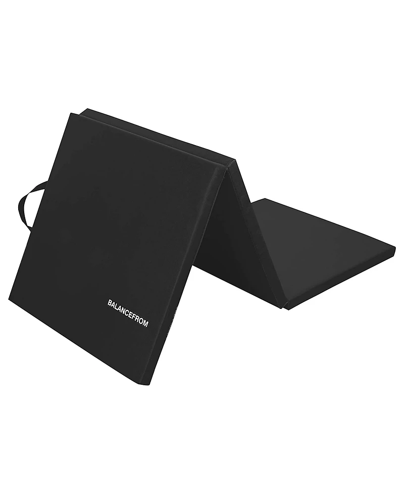 BalanceFrom Fitness GoGym 6'x2'x1.5" Folding 3 Panel Exercise Gym Mat, Black